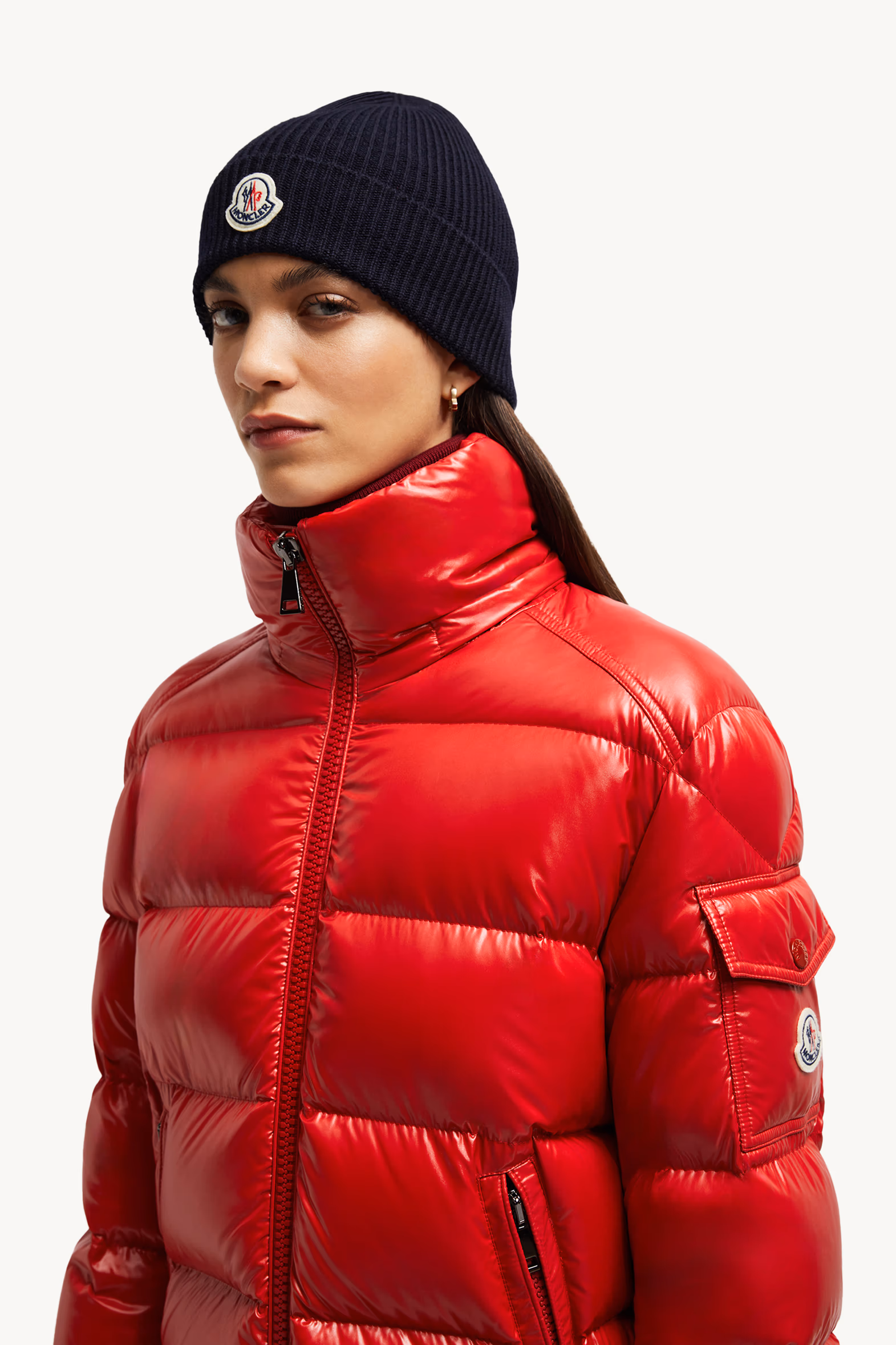 Wool Beanie Gender Neutral Navy Blue Moncler 5
